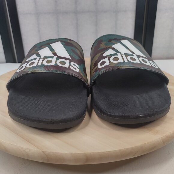 Adidas Adilette Comfort Camo Black Green Brown Slides Sandals GW9647 Men US 11 - Picture 3 of 12
